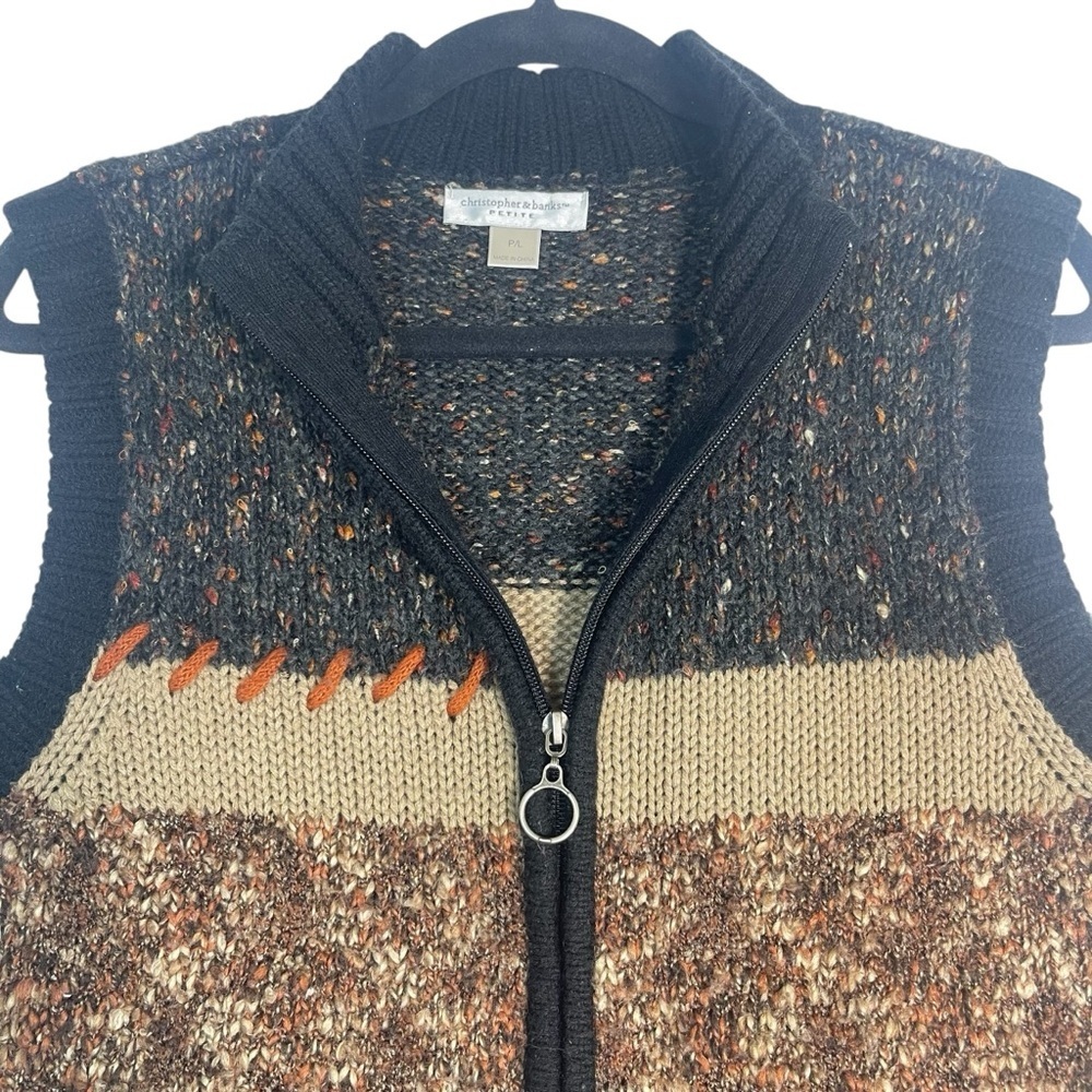 Christopher & Banks Multicolor Knit Vest. Size Petite Large *D0088 - Picture 3 of 4